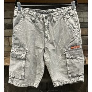 Men’s TRUE RELIGION Acid Gray BIG T Cargo Shorts Size 30 *B5